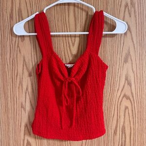 Red Knit Women's Top
